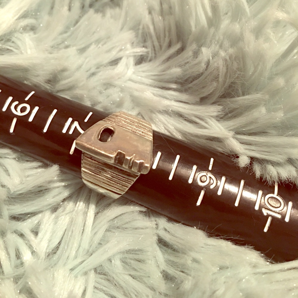 Silver face ring